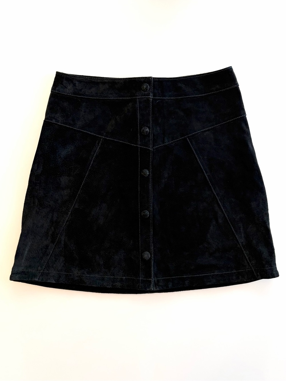 Simons Twik Suede Mini Skirt in Black | Small - Picture 3 of 7